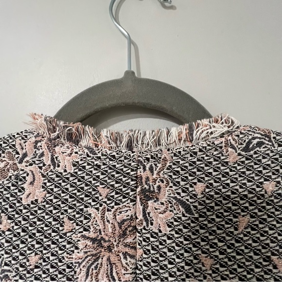 Alberto Makali Floral Metallic Jacquard Print Open Coat 6 - Picture 11 of 13